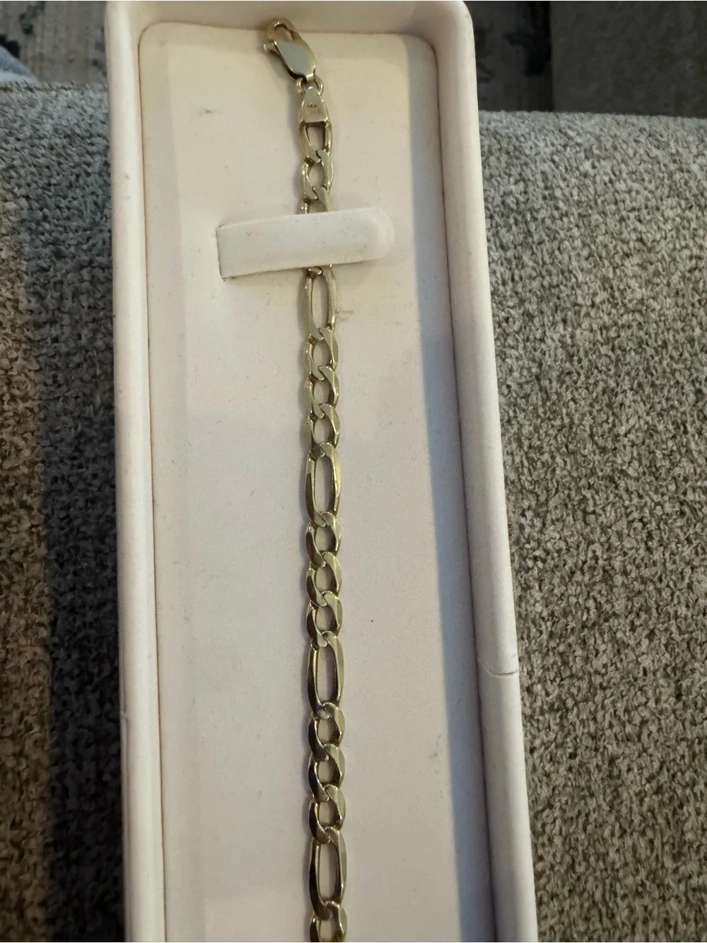 Men's 14k yellow gold Figaro bracelet 8.5” 10.5gr